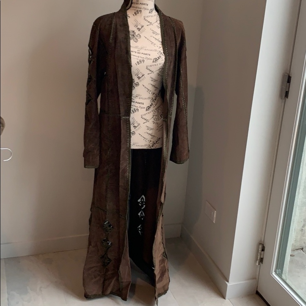 Vintage suede cut out duster